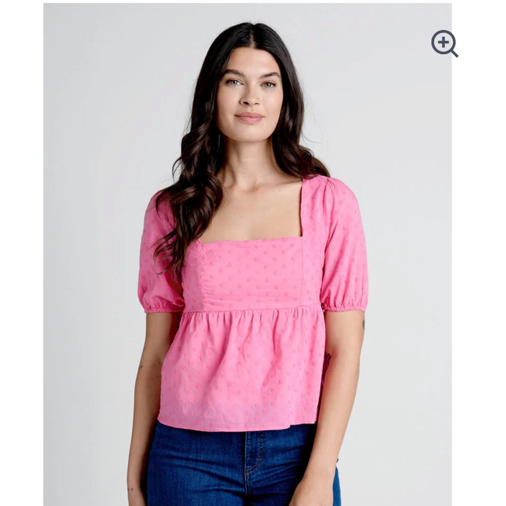 ModCloth Farming Daisies lined cotton babydoll crop top tie shoulder L NWT